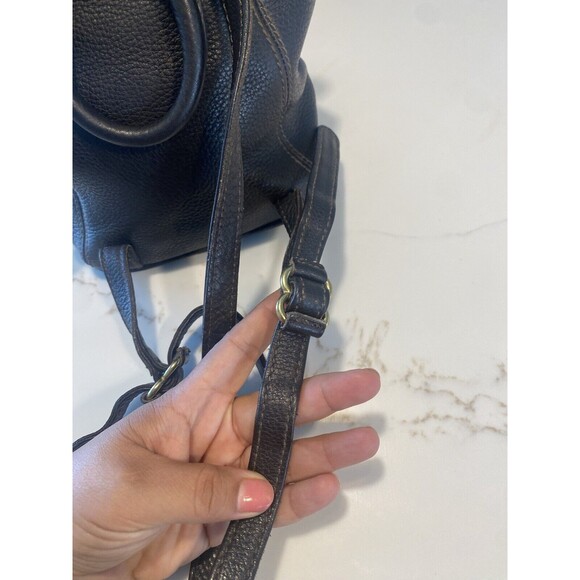 VINTAGE COACH BACKPACK BROWN PEBBLE LEATHER LUXURY SONOMA DRAWSTRING - Picture 10 of 15